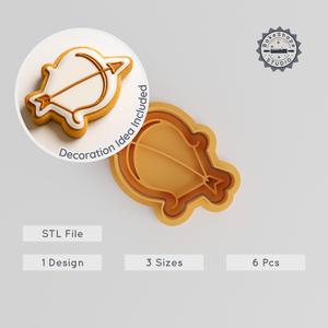 Sagittarius Zodiac Shape Cutter & Stamp Set, Cookies & Fondant, Astrology Archer, 3 Sizes, 6pcs, Star Sign Design PRODUCT_779