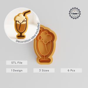 Coffee Cup Cookie Cutter & Stamp, 6 Piece Set, Perfect for Fondant, S/M/L Sizes, Breakfast & Beverage Theme PRODUCT_1049