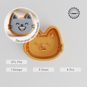 Laughing Face Cookie Cutter & Stamp Set, 6-Piece, Happy & Joyful Design, Perfect for Cookies & Fondant, S/M/L Sizes PRODUCT_825