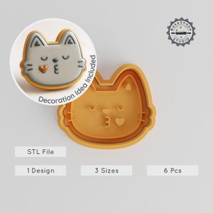 Kiss Shape Cutter & Stamp Set, 6-Piece Bundle, Love & Romance Design, Perfect for Cookies & Fondant, S/M/L Sizes PRODUCT_835