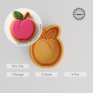 Plum Shape Cutter & Stamp Set, Cookie & Fondant Baking Tools, Blossom Design, S/M/L Sizes, 6 Pieces PRODUCT_2208