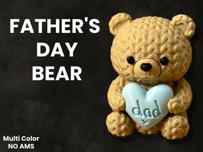 Knitted Teddy Bear for Dad / No AMS 