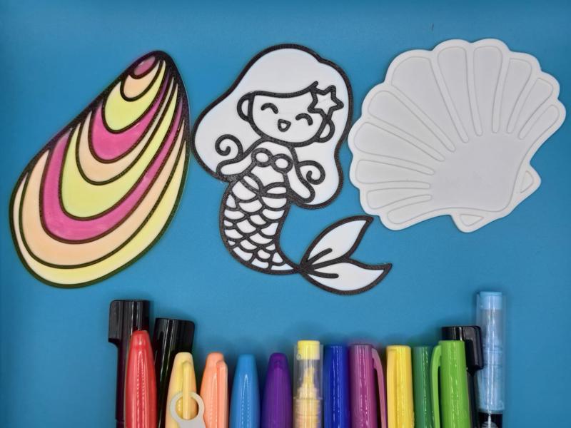 Mermaid Seashell Diy Coloring