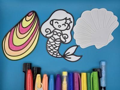 Mermaid Seashell Diy Coloring