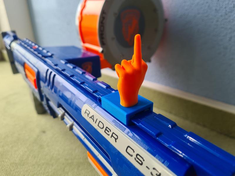 Nerf middle finger visor