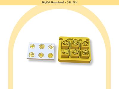 FLORAL STAMPS X 6 