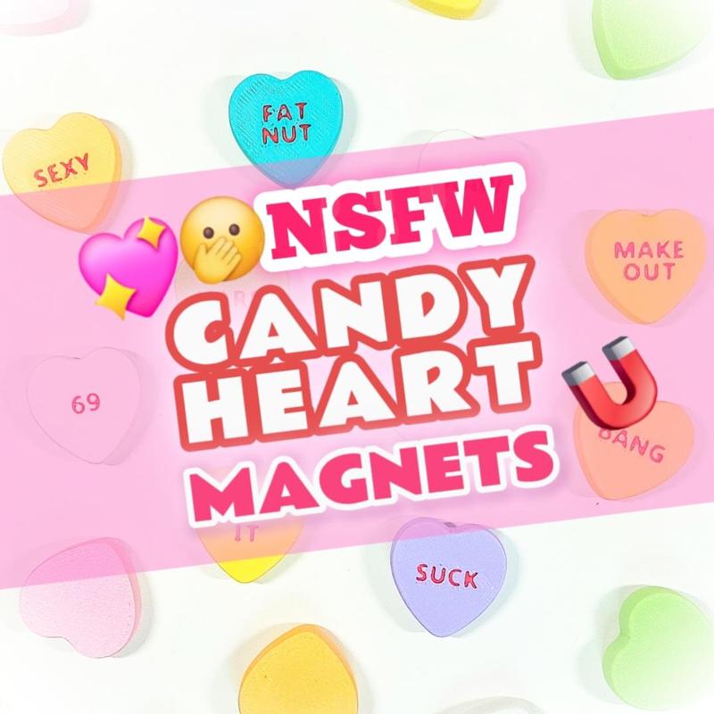 [NSFW] 10pc Set of Naughty Candy Conversation Heart Magnets for Valentine's Day