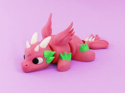 Pink Cutie Dragon Articulated