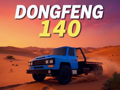 Dongfeng 140 flatbed truck model, remotely controlled lowering of the trailer bed, headlight lighting effects configured