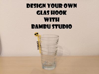 Smiley Glass Hooks Glass Markers - Customizable Name