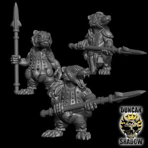 Badger Folk Rangers with Spears (Pre Supported)