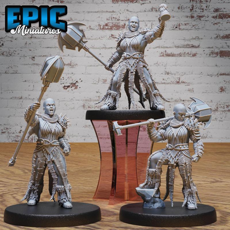 Bald Dwarf Female Set / Dwarfen Woman Warrior / Mysterious Halfling / Mountain Guard / Mine Fighter Leader / Mighty Hero / Heroic Monster Predator / Brave Beast Tamer / Half Gnome Encounter / Draconic Army