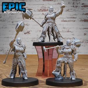 Bald Dwarf Female Set / Dwarfen Woman Warrior / Mysterious Halfling / Mountain Guard / Mine Fighter Leader / Mighty Hero / Heroic Monster Predator / Brave Beast Tamer / Half Gnome Encounter / Draconic Army
