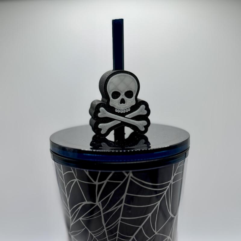 Skull and Crossbones Straw Topper