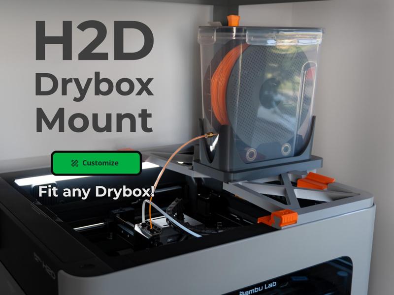 Drybox Polydryer Top Mount for H2D TPU Direct Feed