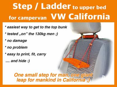 VW California upper bed step ladder