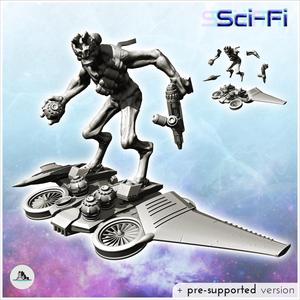 Alien warrior on flying wing (16) - SF SciFi wars future apocalypse post-apo wargaming wargame