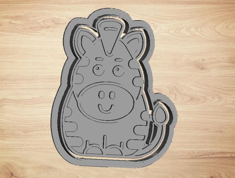 cookie cutter zebra - cutter and stamp