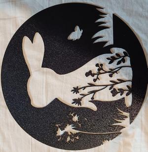 Cake Cacao Bunny with Butterfly Stencil for Cream 250mm