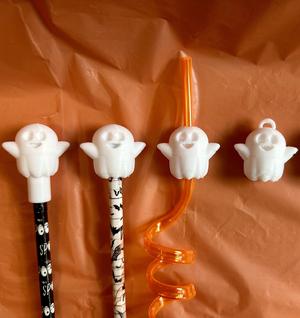 Ghost Pencil Topper, Straw Topper, Charm, Keychain, Fidget