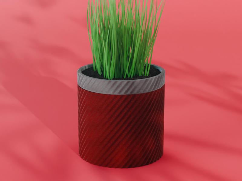 Mizu Planter Pot, Wavy Diagonal | Small, Medium, Large | Self Watering and Drip Tray 