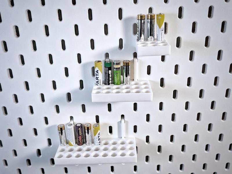 Waffle - Modular AAA Battery Mount for Ikea Skadis