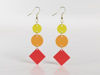 Geometric design earrings mod.2