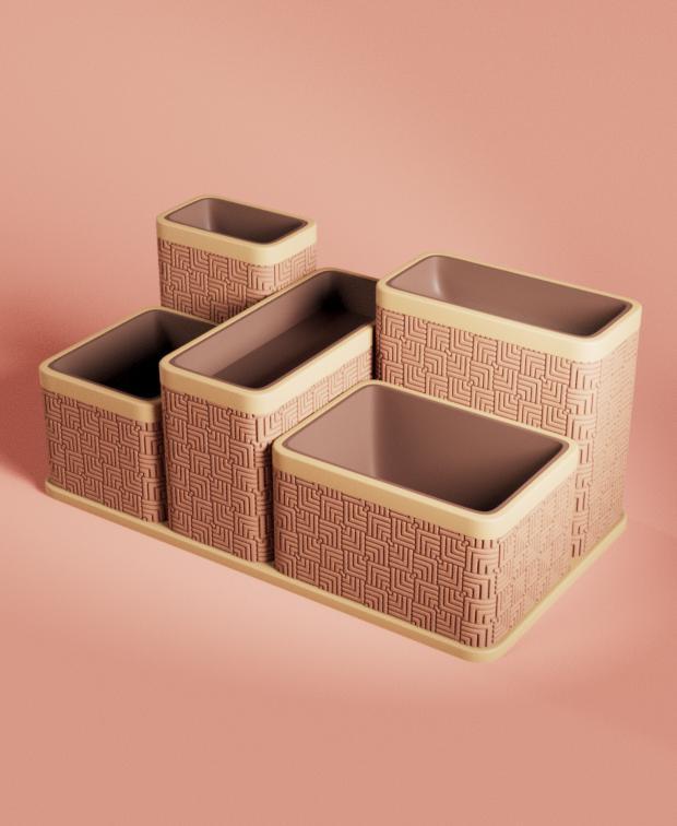 Desk Organizer 11X6 Mayan Revival