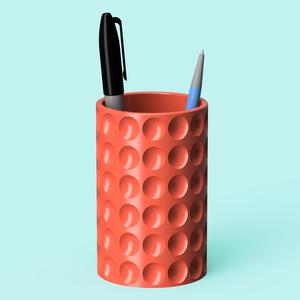 Concave Faceted Pen Cup