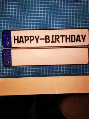 Happy Birthday German License Plate | KFZ Kennzeichen Geburtstag | Birthday Gift Geburtstagsgeschenk