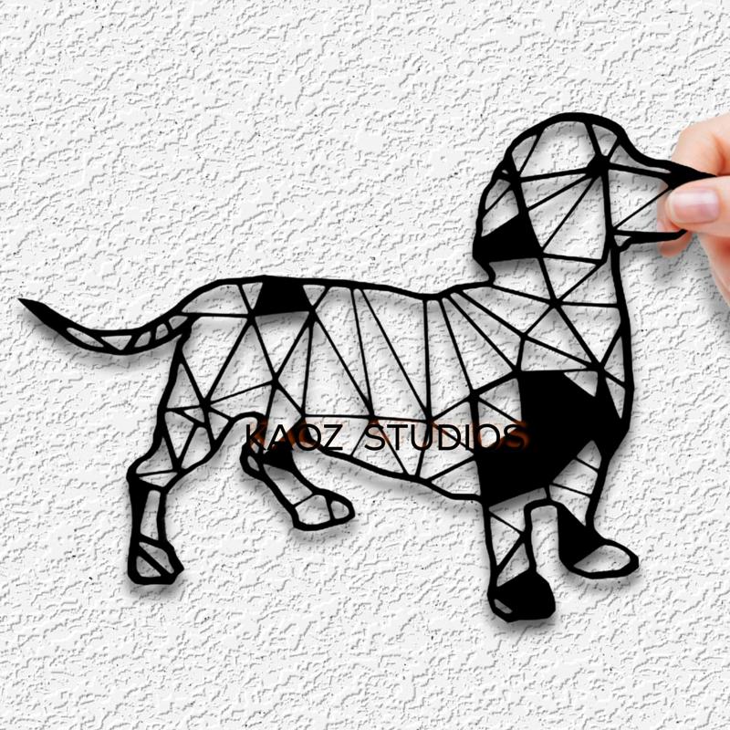 geometric dachshund wall art doxie wall decor dog decoration