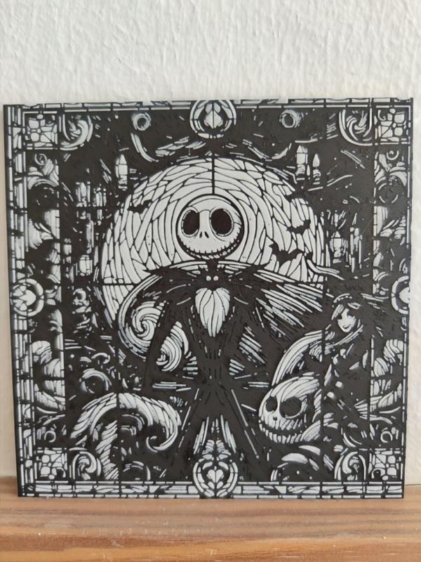 Skeleton jack stained glass window