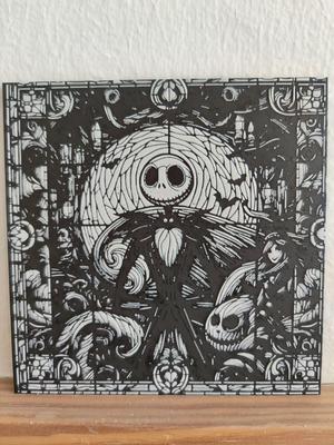 Skeleton jack stained glass window