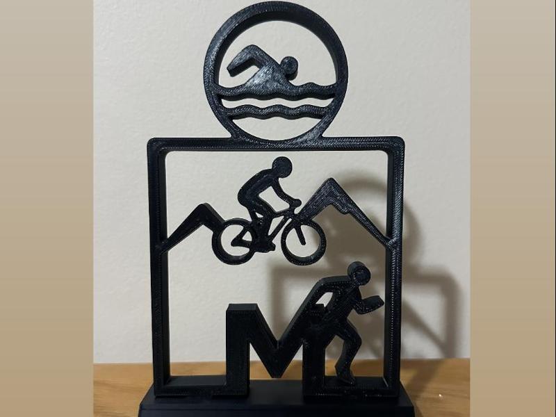 Ironman Triathlon Swim Bike Run Desk Display