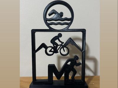 Ironman Triathlon Swim Bike Run Desk Display