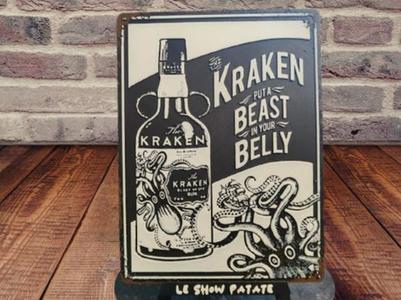 Plaque vintage Kraken Hueforge