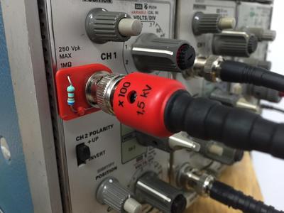 Scale Multiplier for Oscilloscope. (BNC Connector Resistance Holder)