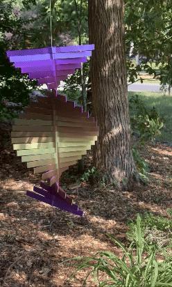 Vertical Wind Spinner Blades set for a fixed 10 degree rotation when stacked