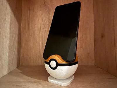 POKEBALL PHONE HOLDER (Minimal waste filament)
