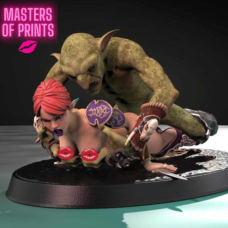 ANAL ATTACK OF THE GOBLIN - NSFW - EROTIC MINIATURE 75 MM SCALE
