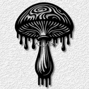 Trippy Dripping Mushroom wall art Garden home decor