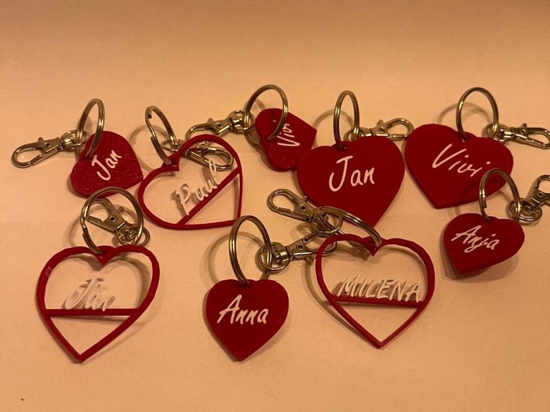 Heart-Shaped Keychain Customizable