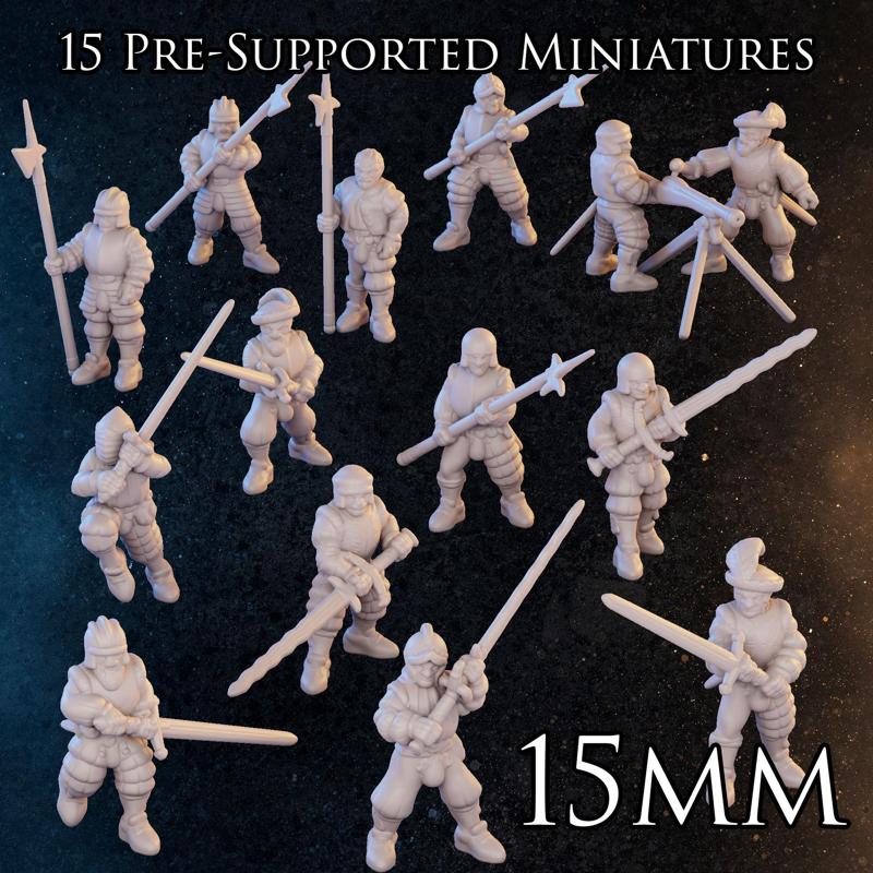 15mm - Landsknecht Men at Arms - Pike & Shot