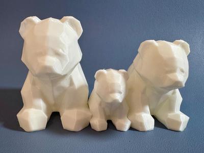 Low Poly Cute Bear Custom Family - Mum Dad Child