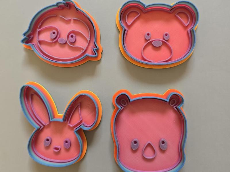 Cute Animal Heads Stamp Clay Playdoh Cookie Cutter