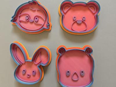 Cute Animal Heads Stamp Clay Playdoh Cookie Cutter