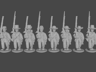 10-15mm American Civil War Infantry in Sack Coats Marching Pose 1 UA-19