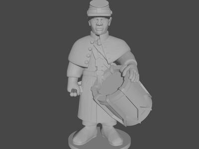 10-15mm American Civil War Drummers in Greatcoats Idle Pose 1 UA-57