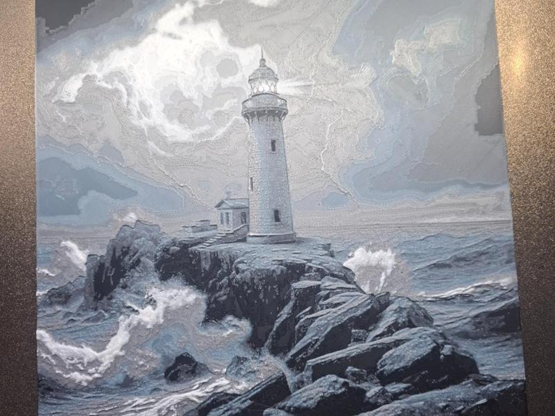Stormy night lighthouse Hueforge
