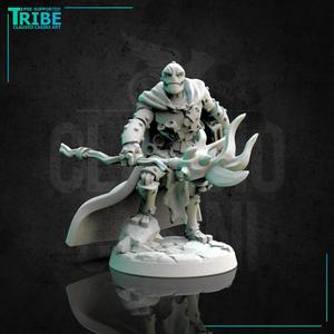 (0159) Male warforged wizard with a magical club